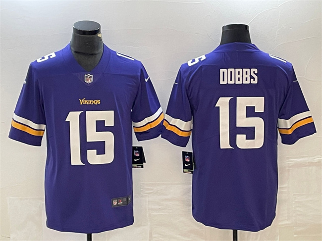 Men's Minnesota Vikings #15 Josh Dobbs Purple Vapor Untouchable Limited Football Stitched Jersey
